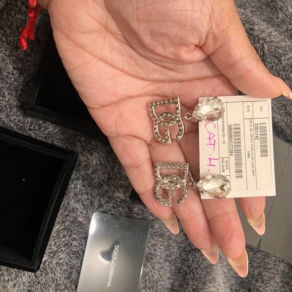 D&G Dolce & Gabbana Rhinestone Dangling Earrings - Picture 11 of 15